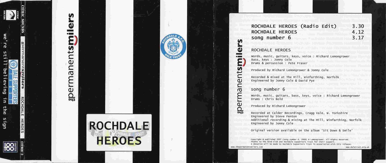 CITRIC 2 Rochdale Heroes The Permanent Smilers  Back cover of CITRIC 2